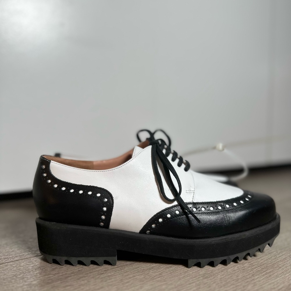 Robert Clergerie x Dover Street Market Platform Oxfords Black White NEW - Picture 9 of 12